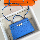 Side view of sophisticated structured handbag