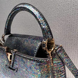  top-handle bag close-up of hardware and finish