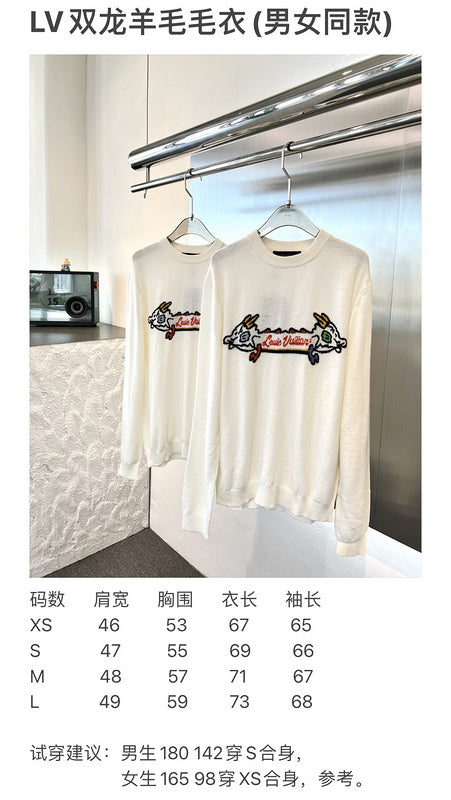 Front view of Louis Vuitton luxury clothing with monogram-inspired silhouette
