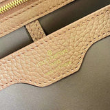 Side profile of premium signature women's handbag – women's designer-style accessory