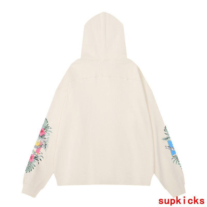 Front view of Rhude luxury clothing with signature branding
