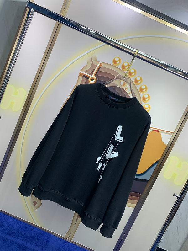 Side profile of Louis Vuitton luxury clothing with signature branding