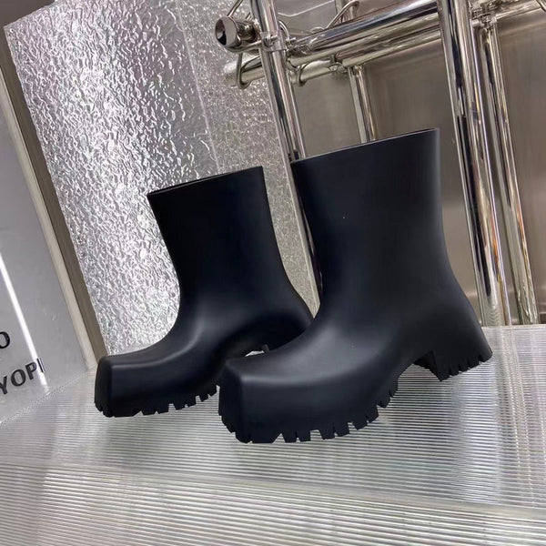 Balenciaga Beige Chunky Platform Sneakers - Front View