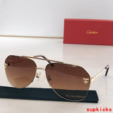 Close-up detail view of Cartier unisex sunglasses