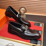 Hermès Chocolate Brown Bow-Detail Flats - Toe Detail View
