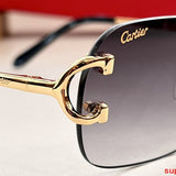 Close-up detail view of Cartier unisex sunglasses