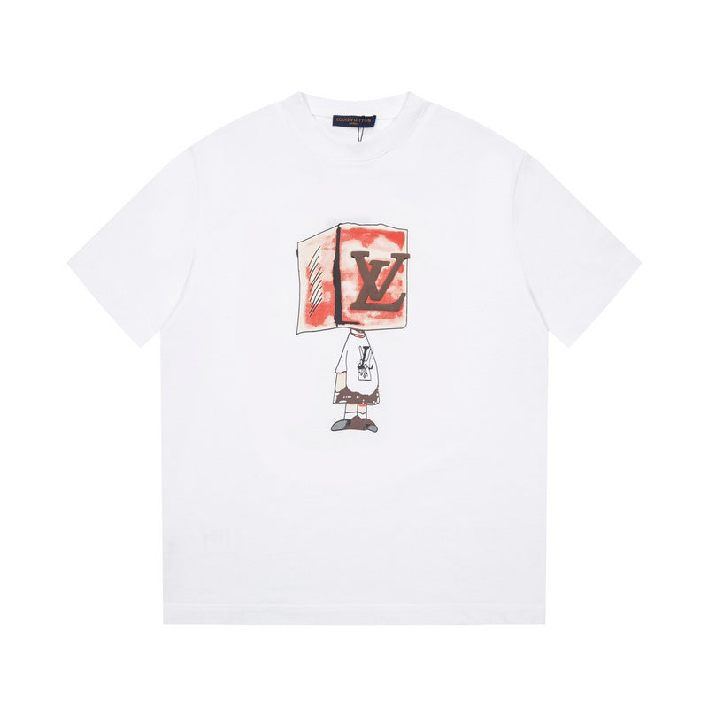 Side profile of Louis Vuitton cotton t-shirt with monogram-inspired silhouette