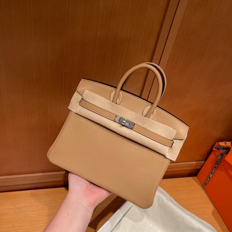 Side view of smart structured handbag
