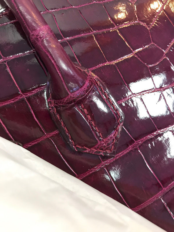 Side view of chic structured handbag