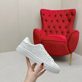 Side profile of Gucci neutral cream sneakers minimalist modern build
