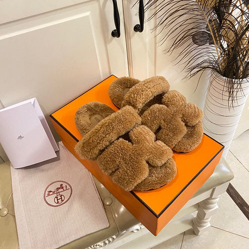 Hermès Chocolate Brown Platform Sandals - Back View