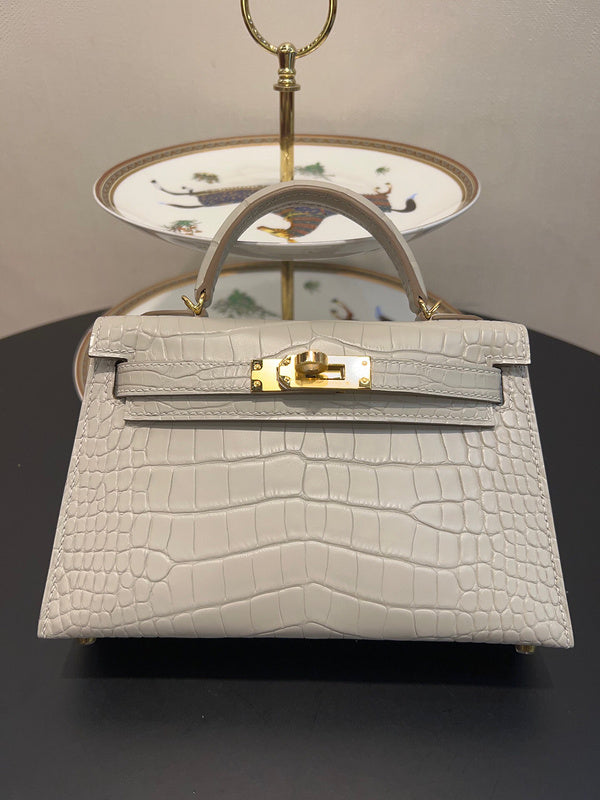 Close-up detail of polished bag design