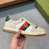 Gucci Luxury sneakers in clean off-white bold athletic profile front view