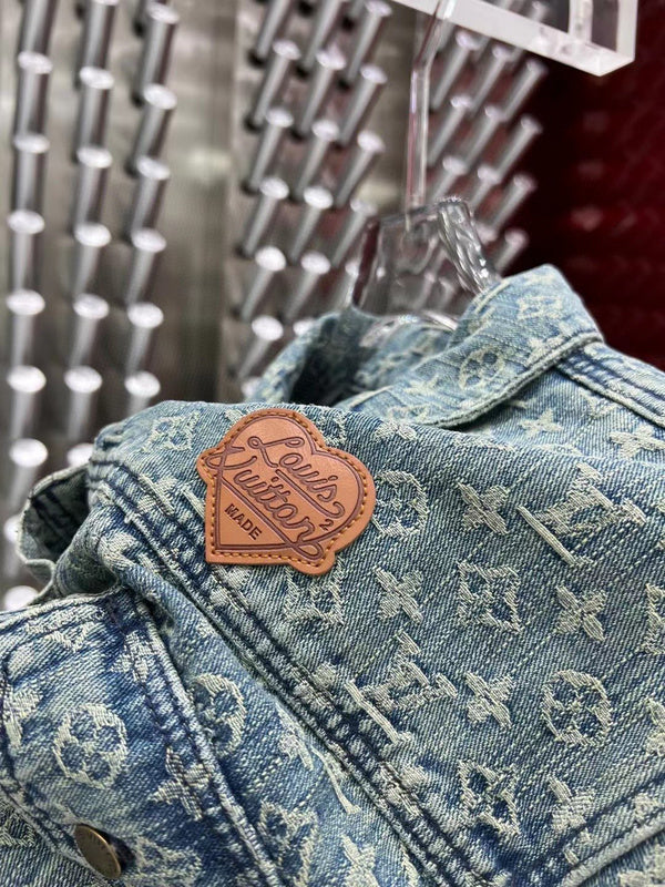 Close-up detail shot of Louis Vuitton luxury clothing with everyday silhouette