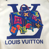 Full styled look of Louis Vuitton luxury clothing with signature branding