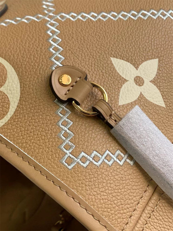  understated carryall bag detail view showing craftsmanship