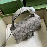 Top view of chic modern women's handbag – women's statement bag