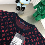 Side profile of Louis Vuitton cotton t-shirt with label-forward styling