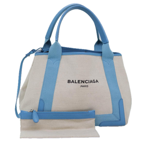 Balenciaga Navy Cabas S Hand Bag Canvas Blue Gray 339933 | Luxury Canvas Tote Bag