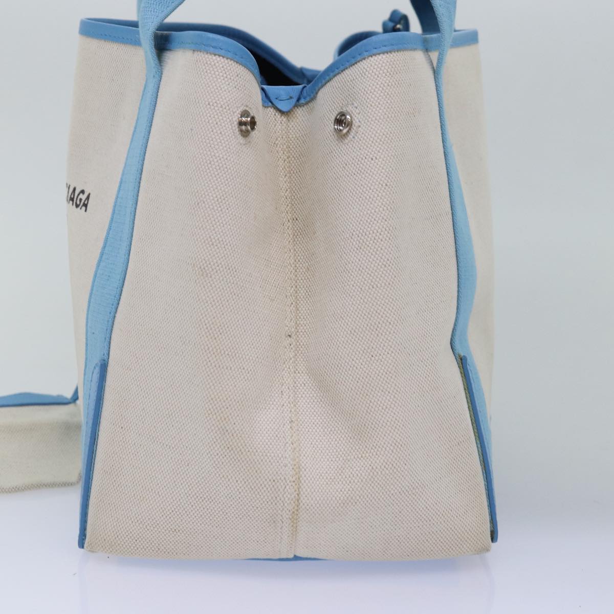 Balenciaga Navy Cabas S Hand Bag Canvas Blue Gray 339933 | Luxury Canvas Tote Bag