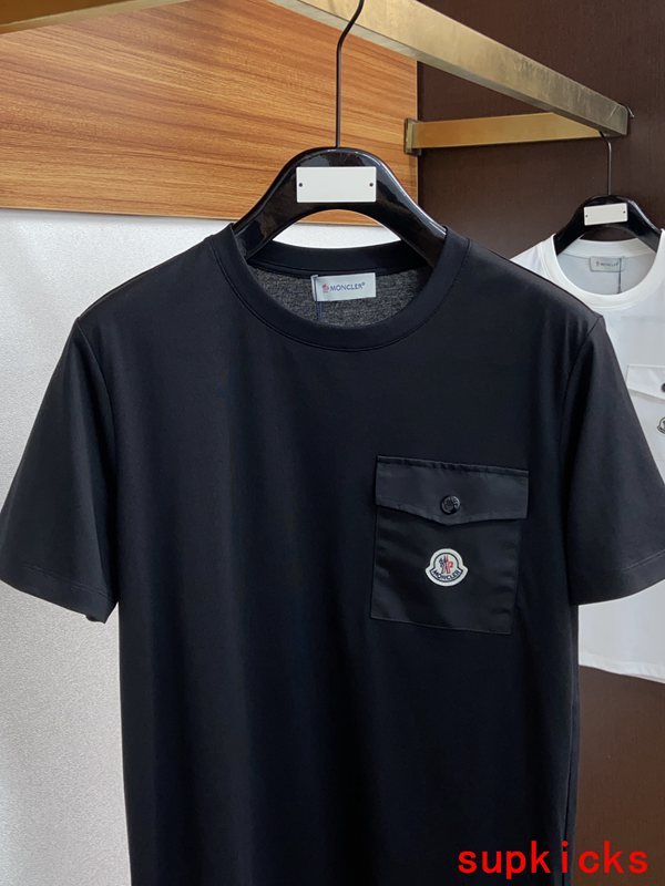 Side profile of Moncler luxury clothing with contemporary cut