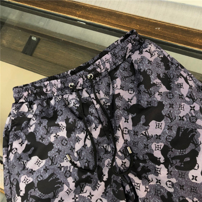 Close-up detail shot of Louis Vuitton cotton t-shirt with runway-inspired design