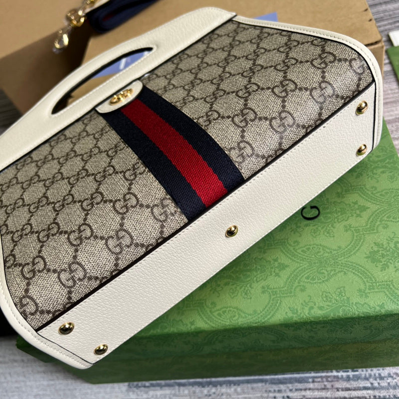 Back view of statement polished women's handbag – women's luxury accessory
