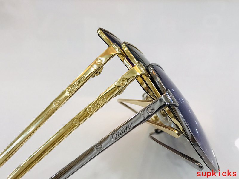 Close-up detail view of Cartier unisex sunglasses