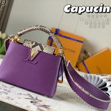 Side profile of structured polished women's handbag – women's everyday handbag