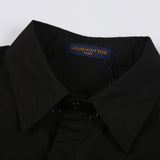 Front view of Louis Vuitton luxury clothing with monogram-inspired silhouette