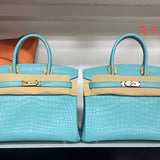 Close-up detail of poised bag design