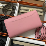 Side view of crisp structured handbag