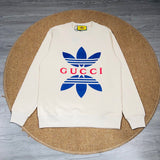 Side profile of Gucci luxury clothing with monogram-inspired silhouette