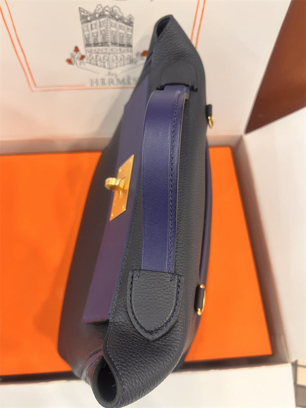 Side view of contemporary structured handbag