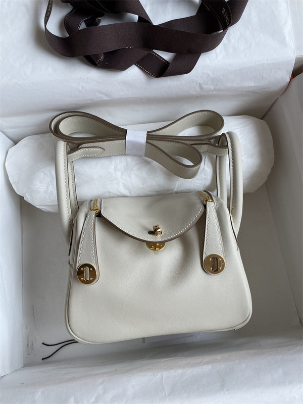 Side view of polished structured handbag