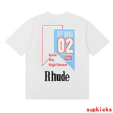 Side profile of Rhude luxury clothing with monogram-inspired silhouette