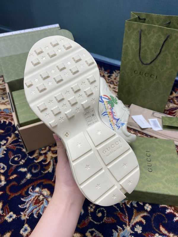 Gucci bold contrast luxury sneakers view 4 breathable knit upper