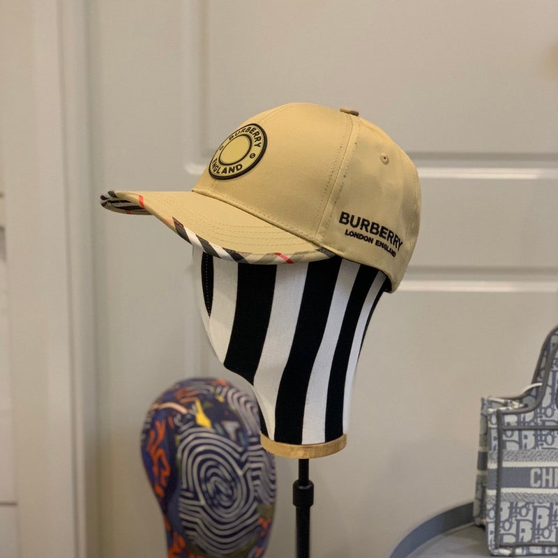 Close-up detail view of Burberry unisex cap