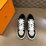 Hermès Beige Low-Top Sneakers - Close-Up Texture View