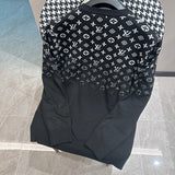 Side profile of Louis Vuitton luxury clothing with label-forward styling