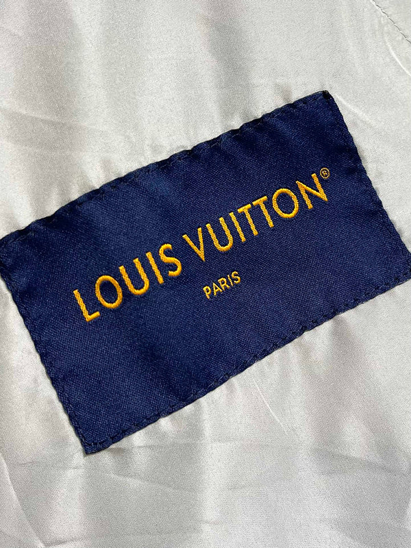 Front view of Louis Vuitton luxury clothing with logo-detail design