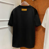 Close-up detail shot of Louis Vuitton cotton t-shirt with tailored silhouette