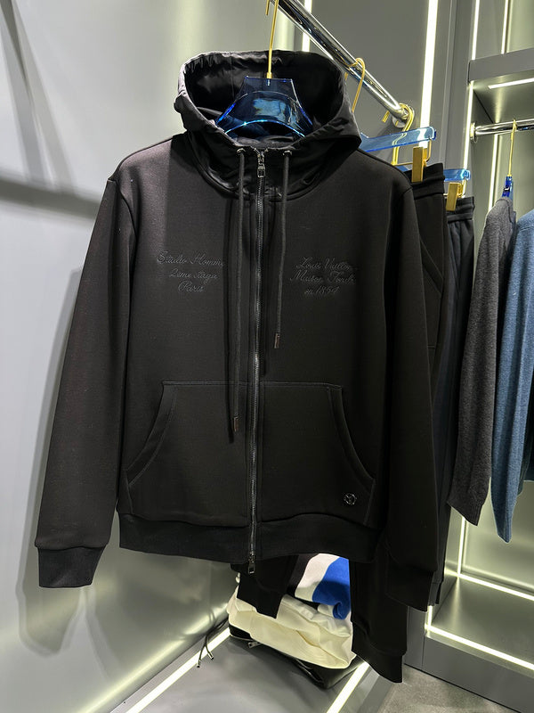 Side profile of Louis Vuitton luxury clothing with contemporary cut