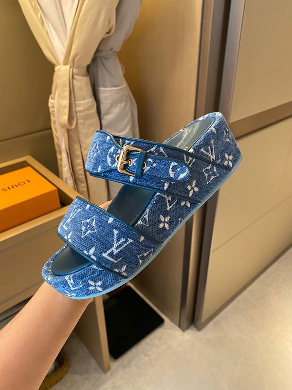 Louis Vuitton Grey Slingback Heels - Back View