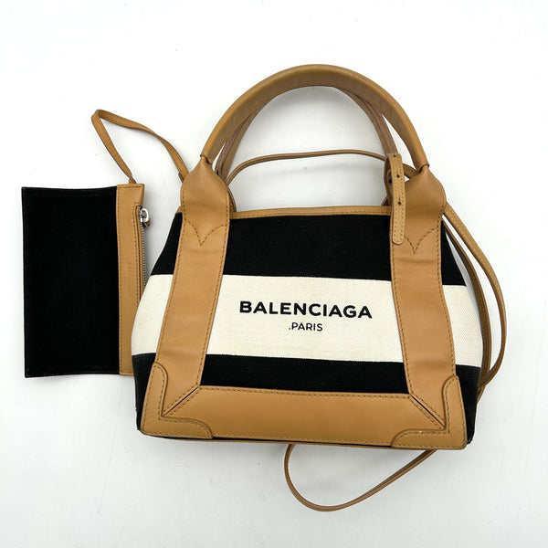 Balenciaga Black Navy Cabas S Canvas Tote Bag Multiple colors Leather Cloth Pony | Luxury Canvas Tote Bag