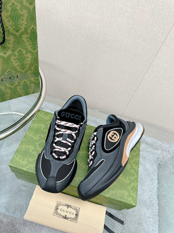 Gucci Casual sneakers in all-black low-top design front view