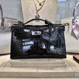  streamlined top-handle bag styled with outfit