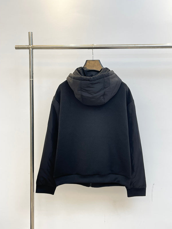 Side profile of Louis Vuitton luxury clothing with label-forward styling