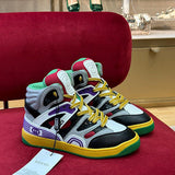 Gucci stone beige luxury sneakers view 11 bold athletic profile