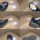 Side profile of Gucci muted earth tones sneakers cushioned comfort fit